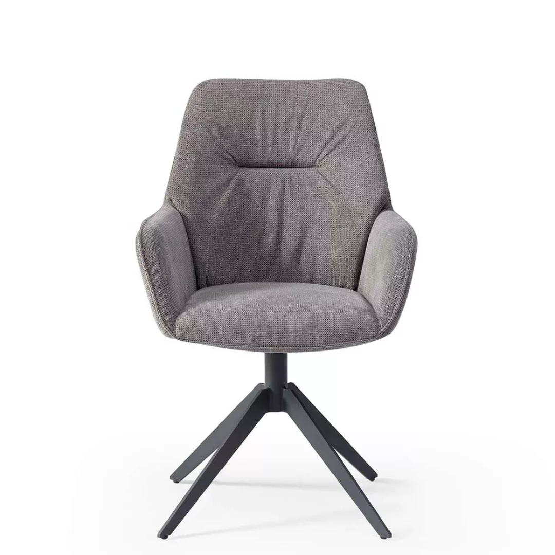 Drehbarer Armlehnstuhl in Grau und Schwarz 49 cm Sitzhöhe günstig online kaufen