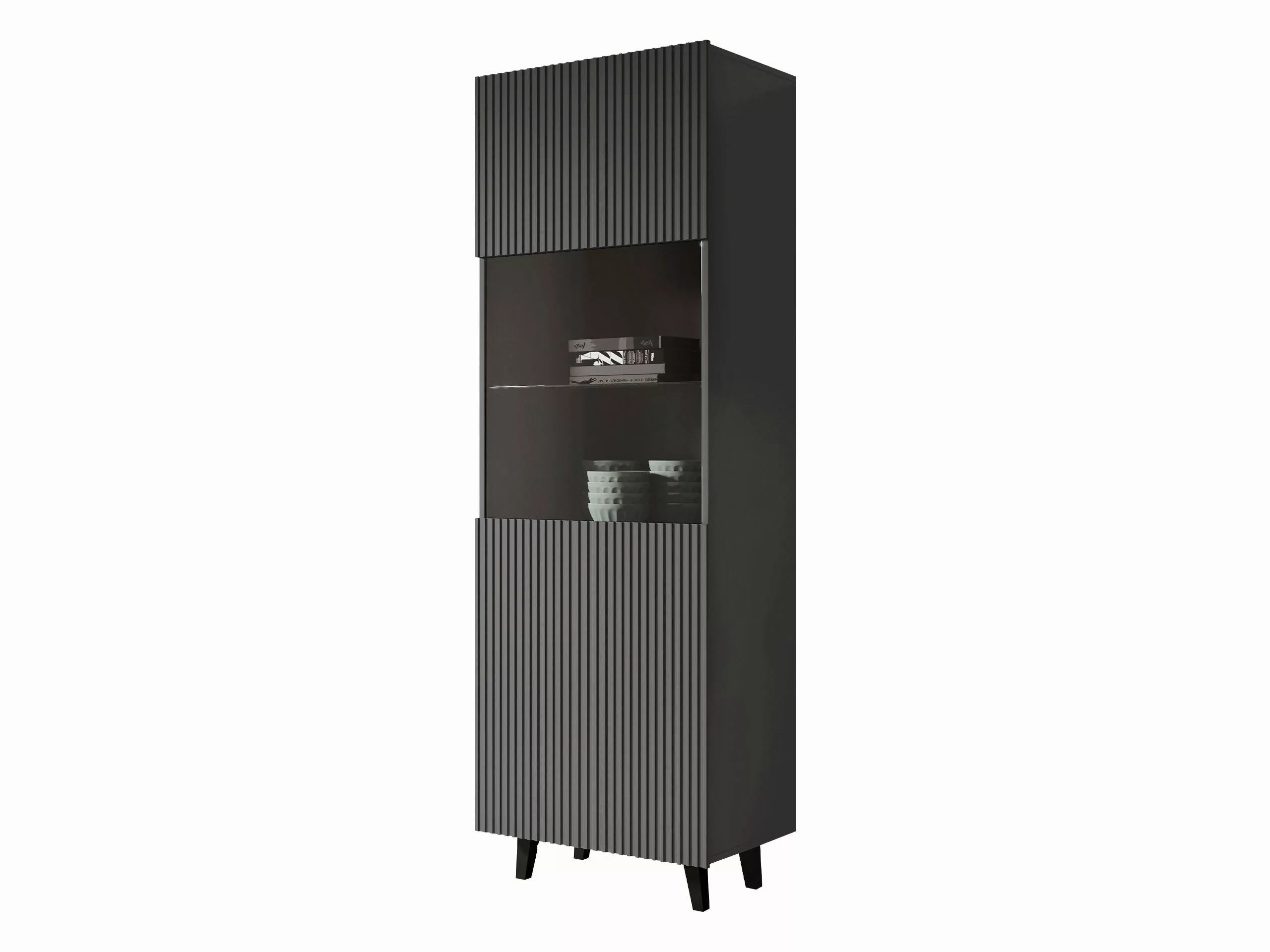 MIRJAN24 Vitrine Vamos Grey (mit Tür) günstig online kaufen