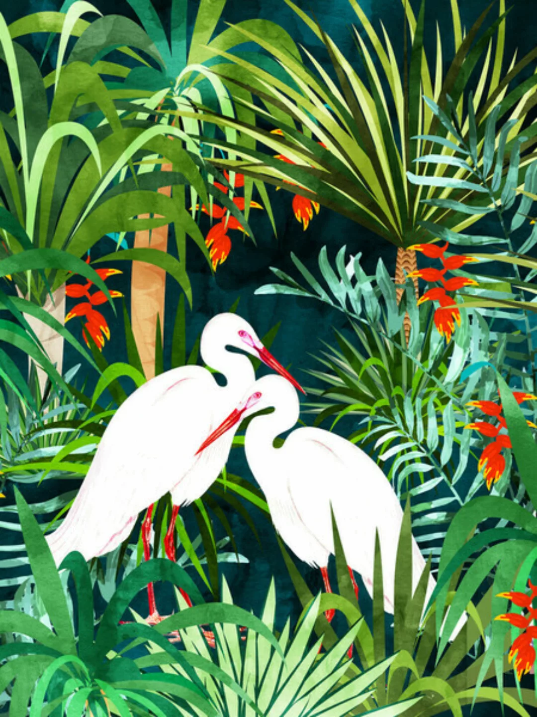Poster / Leinwandbild - To Me, You're Perfect, Tropical Jungle Heron günstig online kaufen