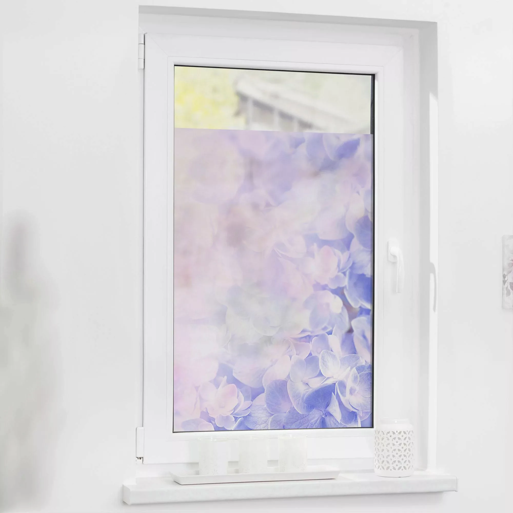LICHTBLICK ORIGINAL Fensterfolie »Hortensie«, 1 St., blickdicht, strukturie günstig online kaufen