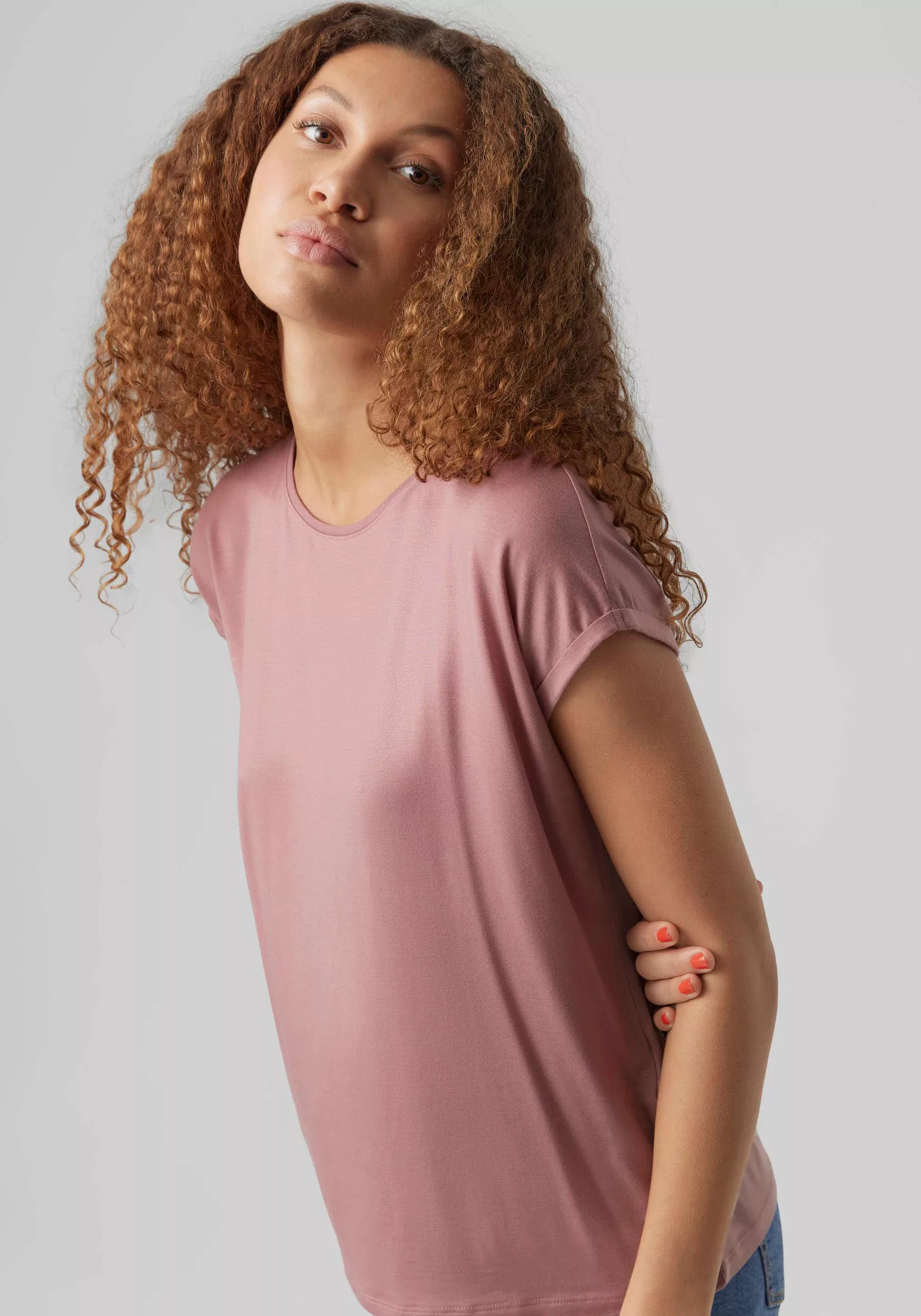 Vero Moda Rundhalsshirt VMAVA PLAIN SS TOP GAJRS NOOS günstig online kaufen