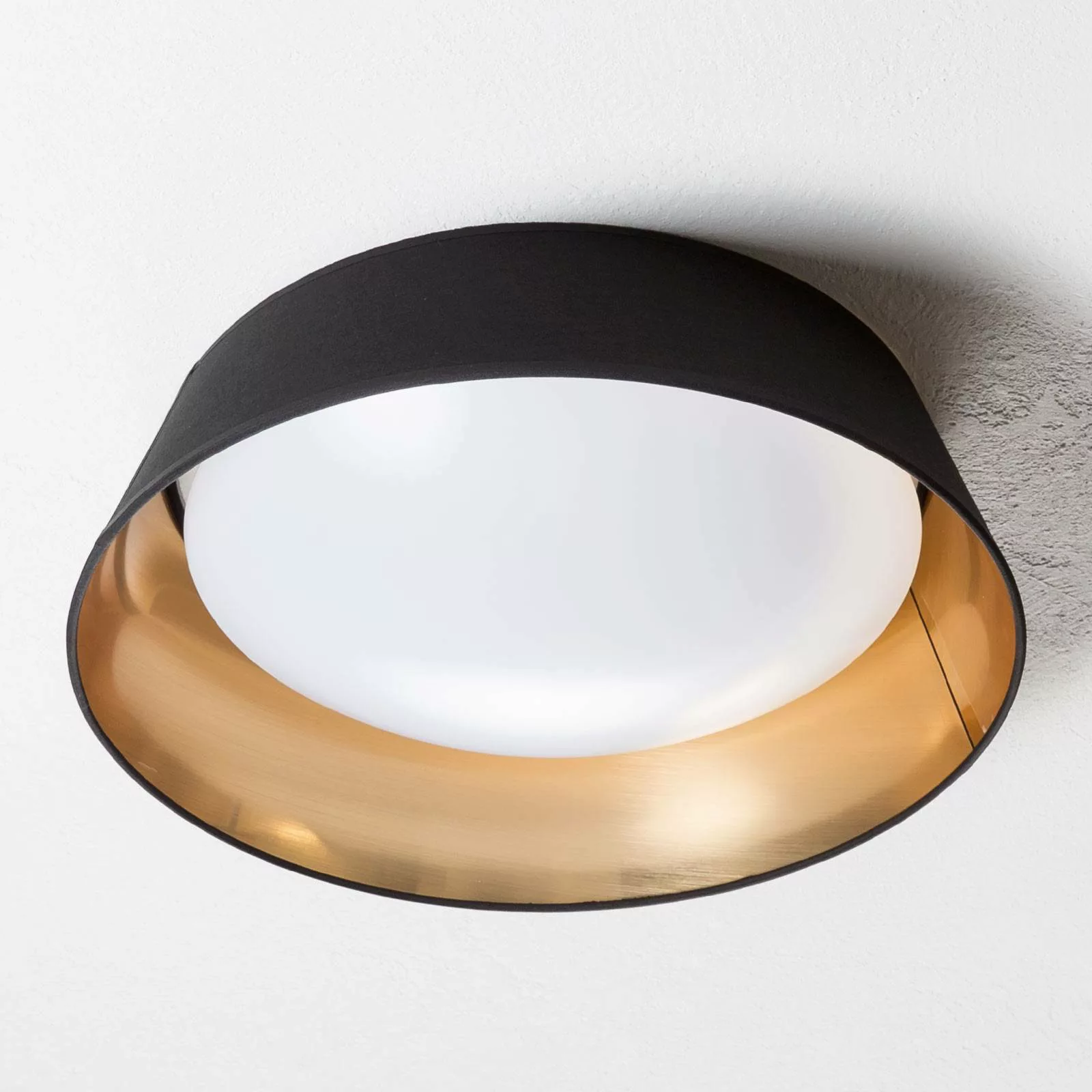 In Schwarz-Gold - runde LED-Deckenlampe Ponts günstig online kaufen
