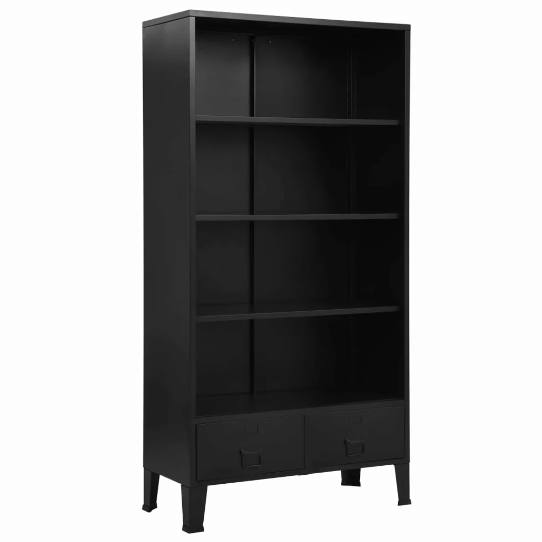 Bücherregal Industriell Schwarz 90 X 40 X 180 Cm Stahl günstig online kaufen