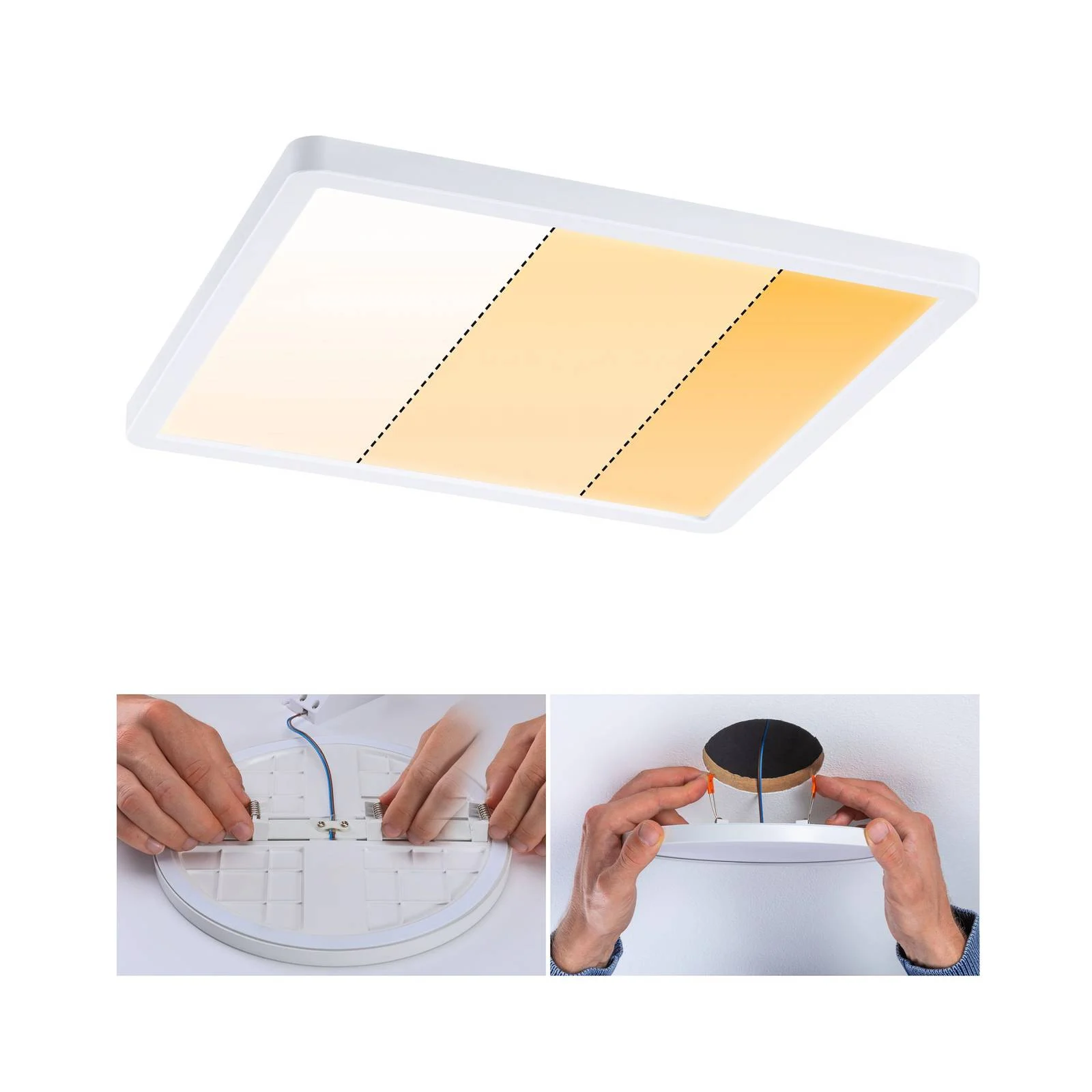 Paulmann LED-Panel Areo dimtowarm eckig weiß 23cm günstig online kaufen