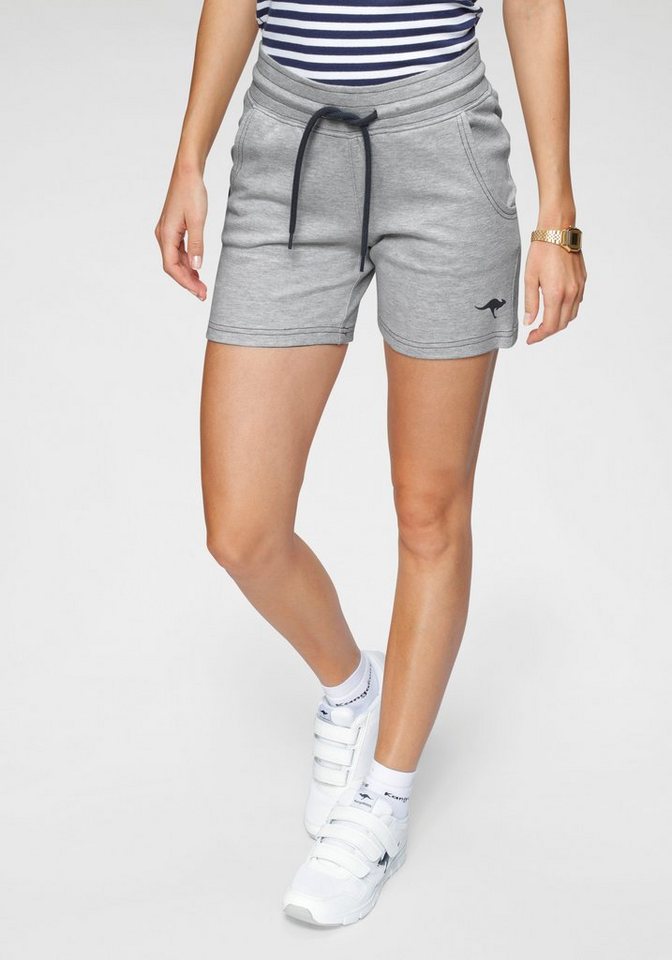 KangaROOS Sweatshorts mit kontrastfarbener Kordel und kleinem Label-Print günstig online kaufen