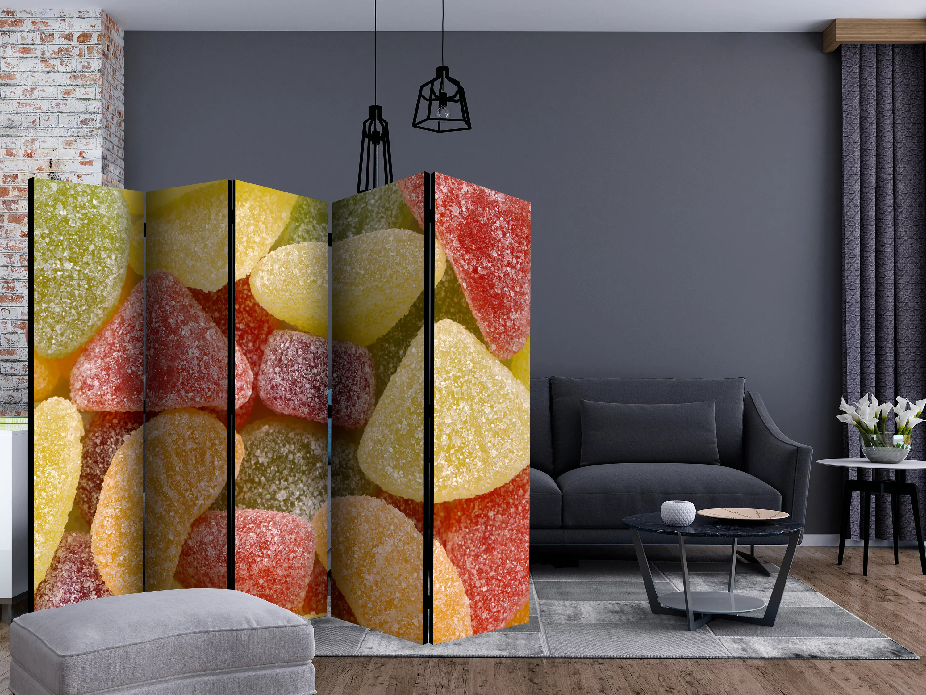 5-teiliges Paravent - Tasty Fruit Jellies Ii [room Dividers] günstig online kaufen