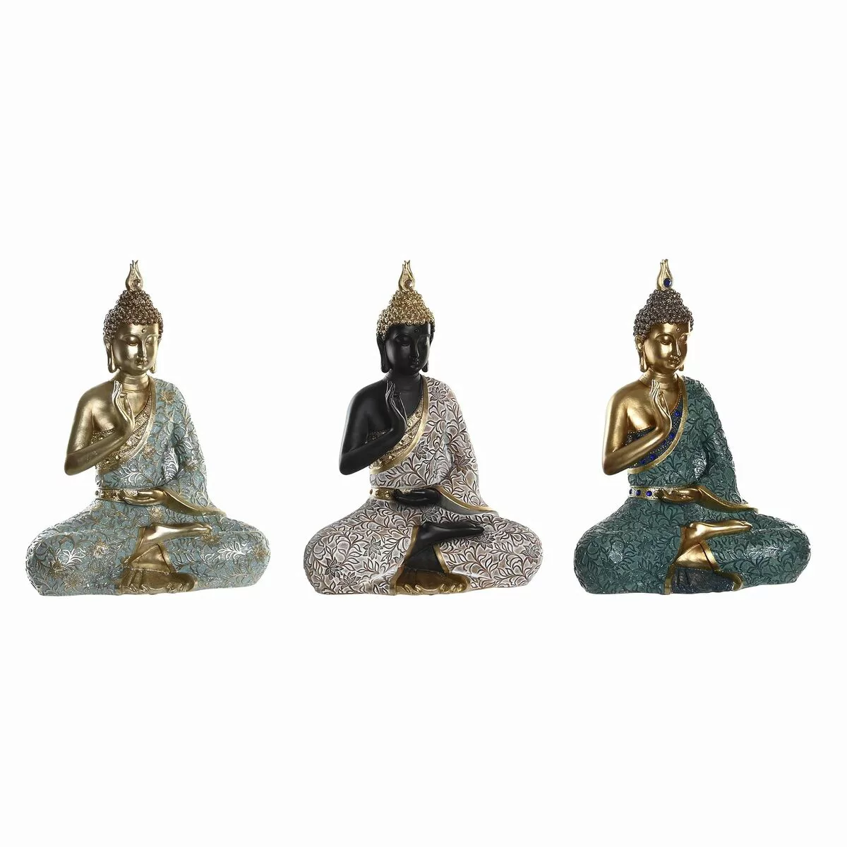 Deko-figur Dkd Home Decor Schwarz Buddha Türkis Grün Harz Orientalisch (30 günstig online kaufen