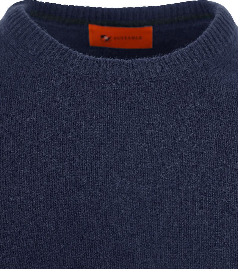 Suitable Lammwolle Pullover Rundhals Navy - Größe M günstig online kaufen