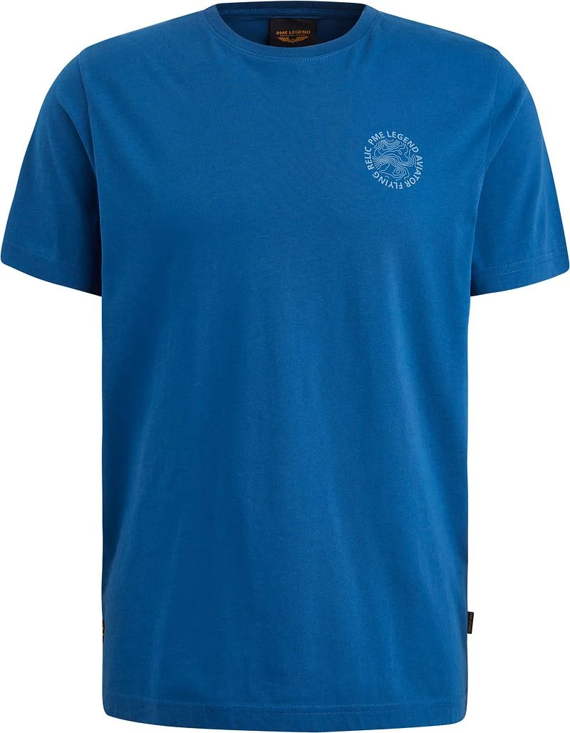 PME Legend Single Jersey T-Shirt Druck Blau - Größe XL günstig online kaufen