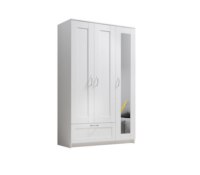 PREISBRECHER Kleiderschrank Lepini in Weiß, Dekorfolie - 117x191x50cm (BxHx günstig online kaufen