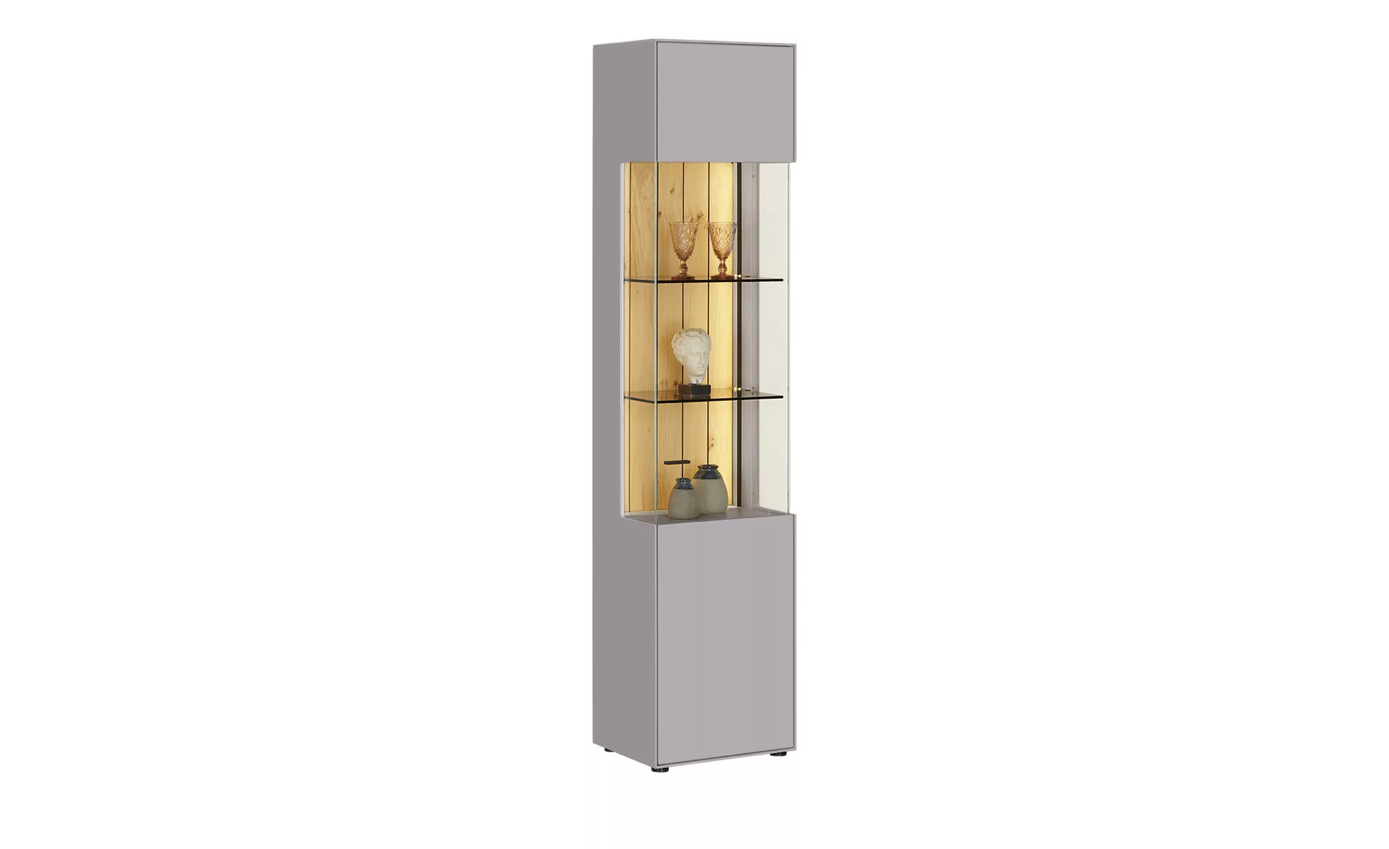 Jette Home Vitrine  Como ¦ grau ¦ Maße (cm): B: 47 H: 206 T: 38 Kommoden & günstig online kaufen