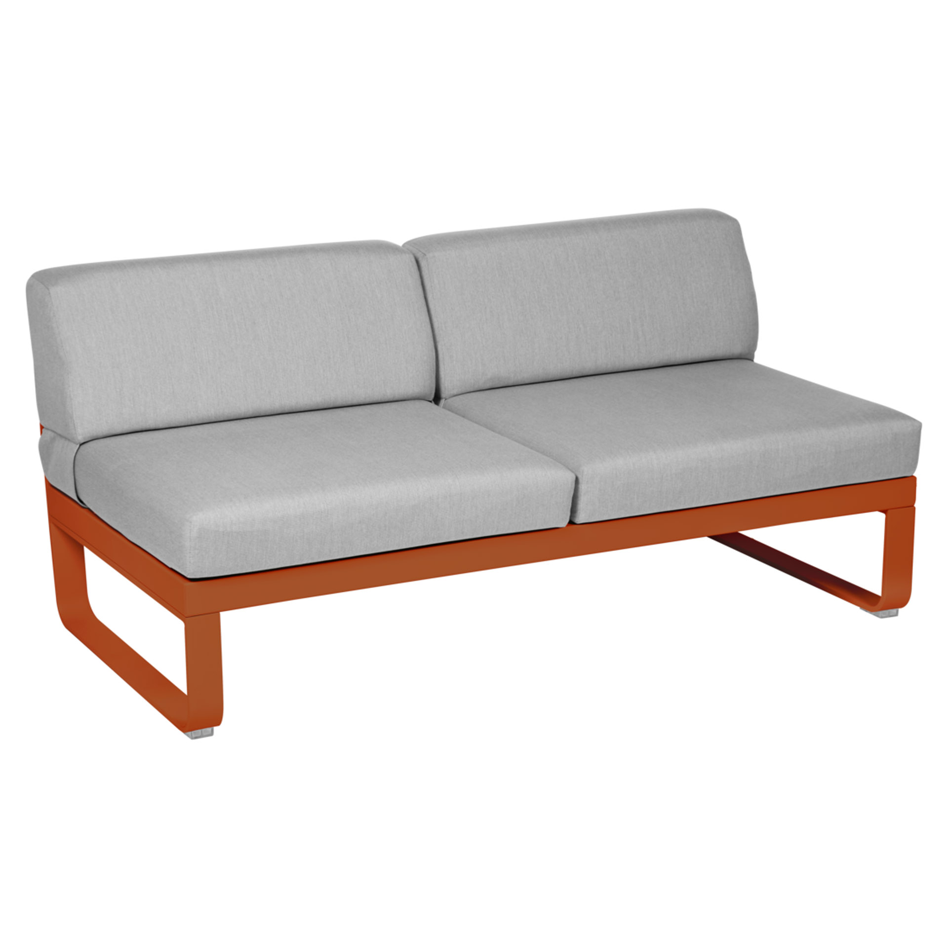 Bellevie Lounge 2-Sitzer Modul E2 Kandierte Orange 79 Flanellgrau Mitte günstig online kaufen