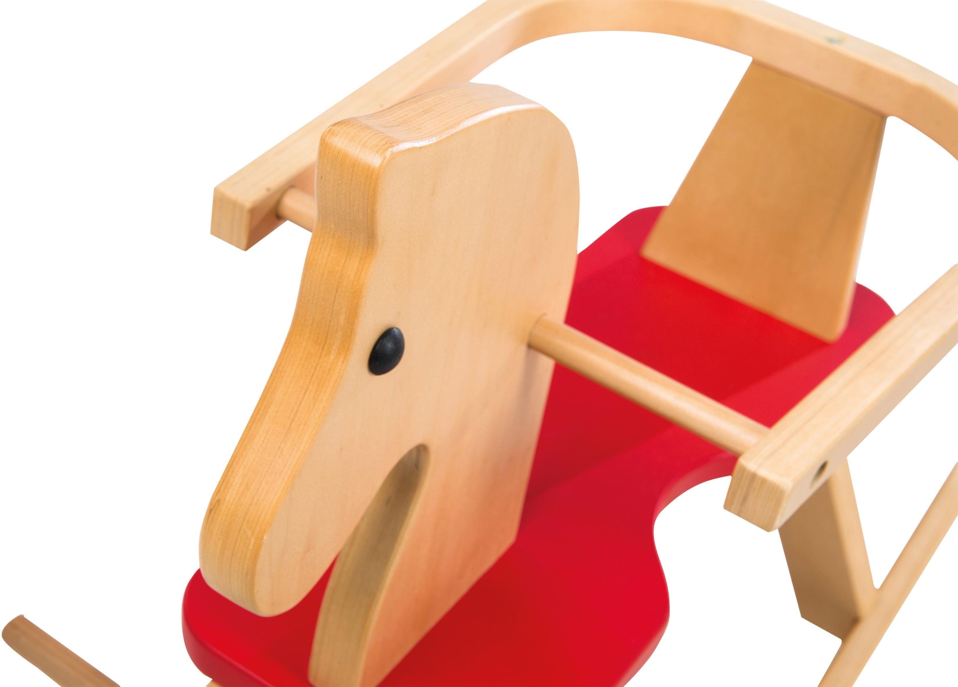 roba® Schaukelpferd Natur/Rot, aus Holz günstig online kaufen
