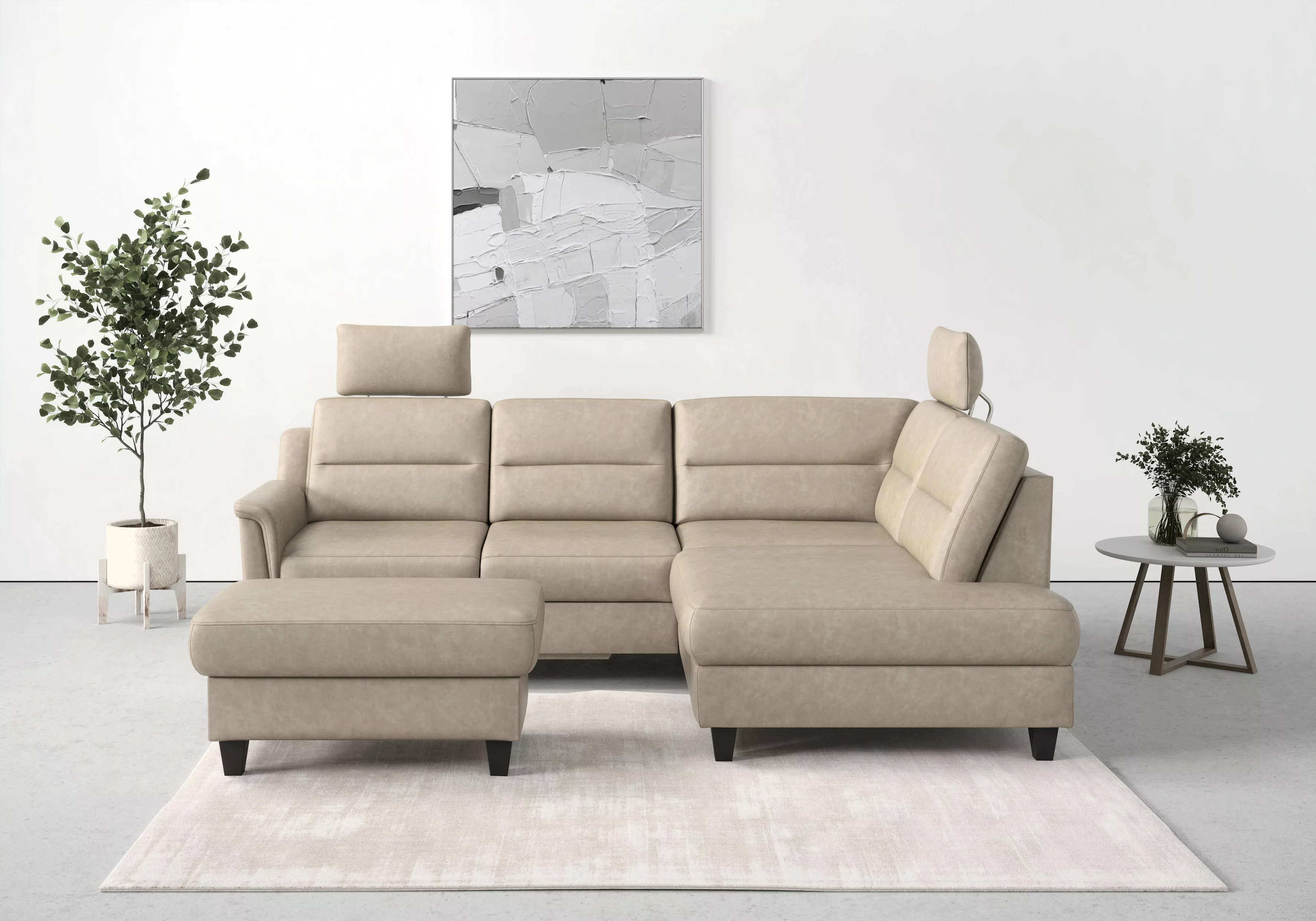 sit&more Ecksofa "Farö L-Form", inklusive Federkern, wahlweise mit Bettfunk günstig online kaufen