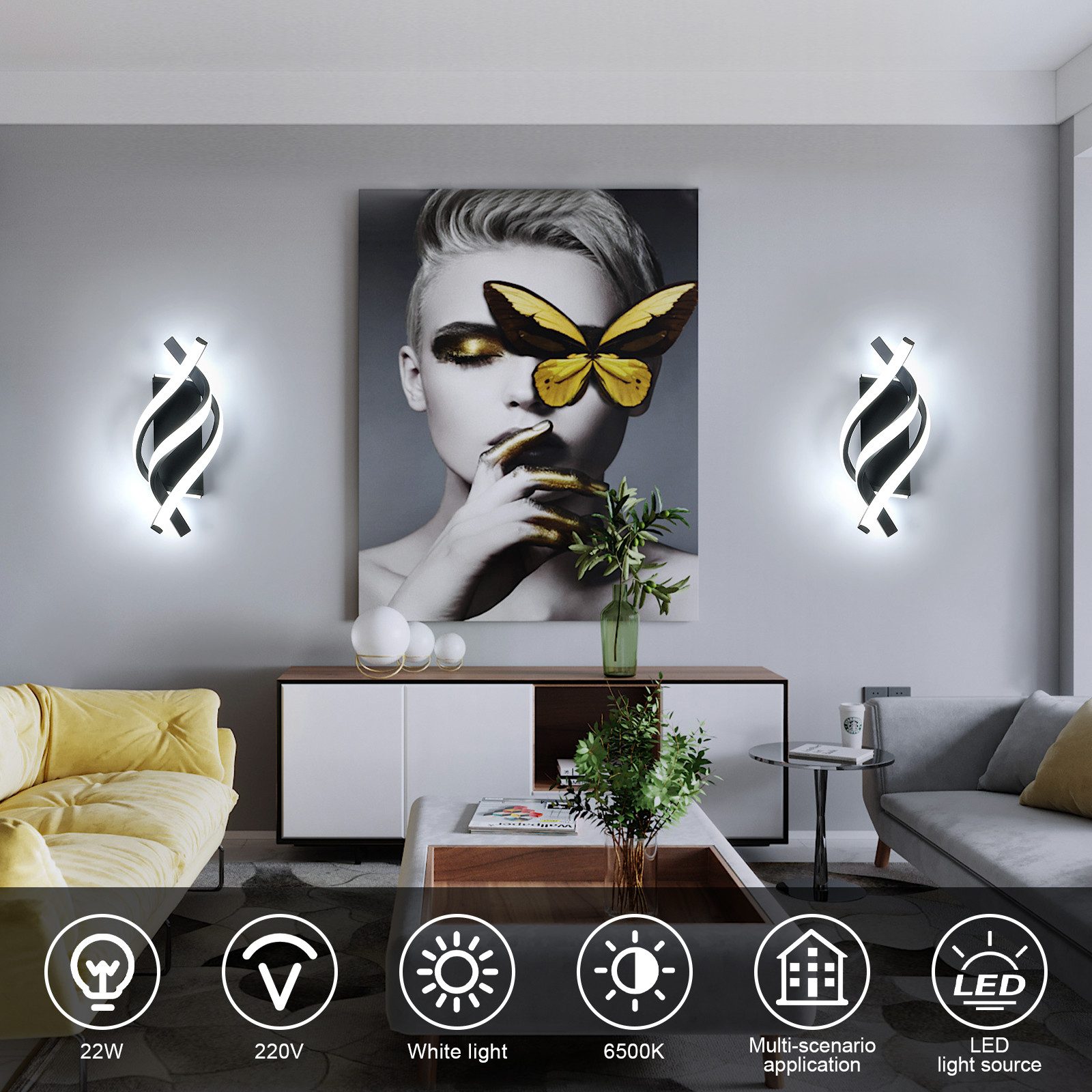Goeco LED Wandleuchte 18 W Moderne günstig online kaufen