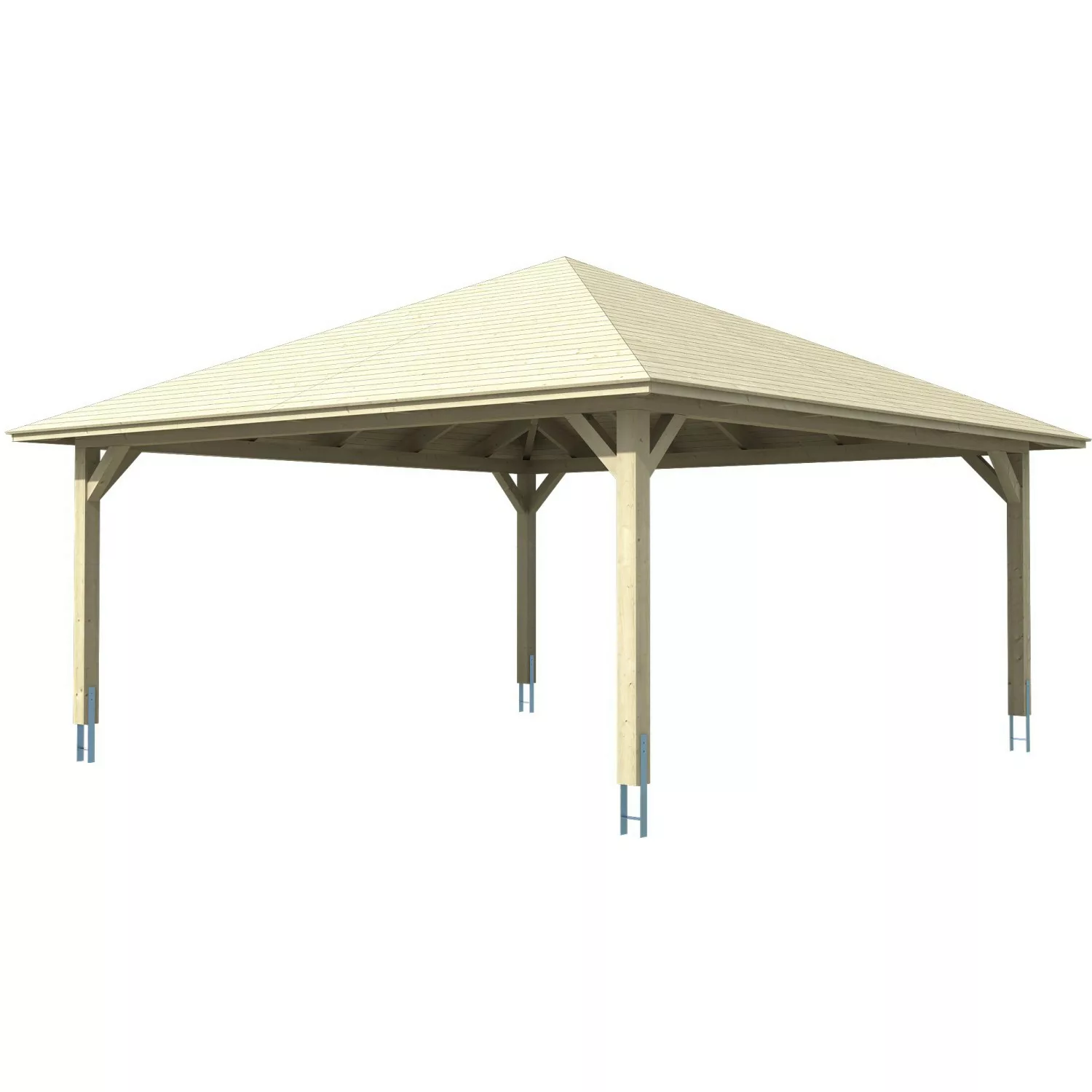 Skan Holz Carport Taunus 634 cm x 634 cm Weiß günstig online kaufen