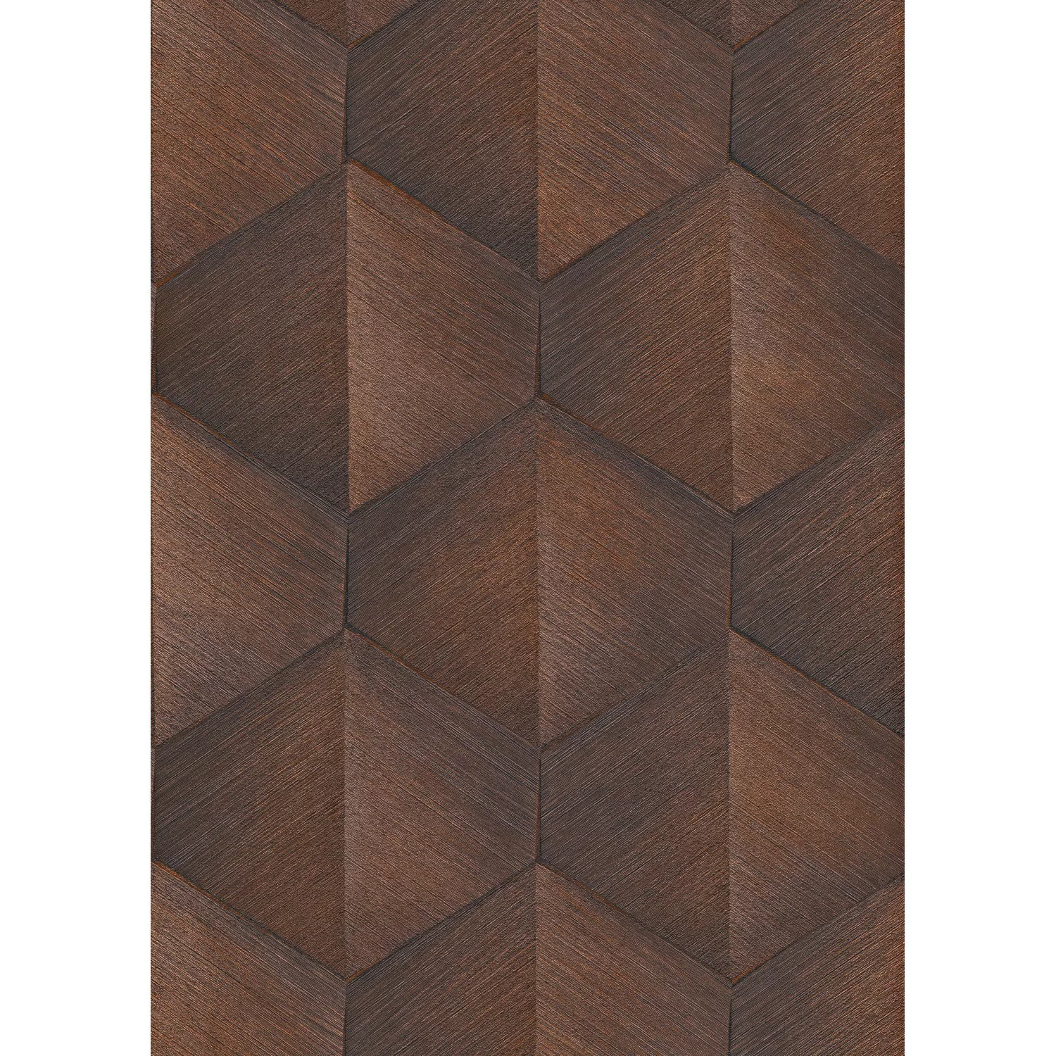 Bricoflor 3D Tapete Rost Braun Ideal für Wohnzimmer und Büro Geometrische V günstig online kaufen