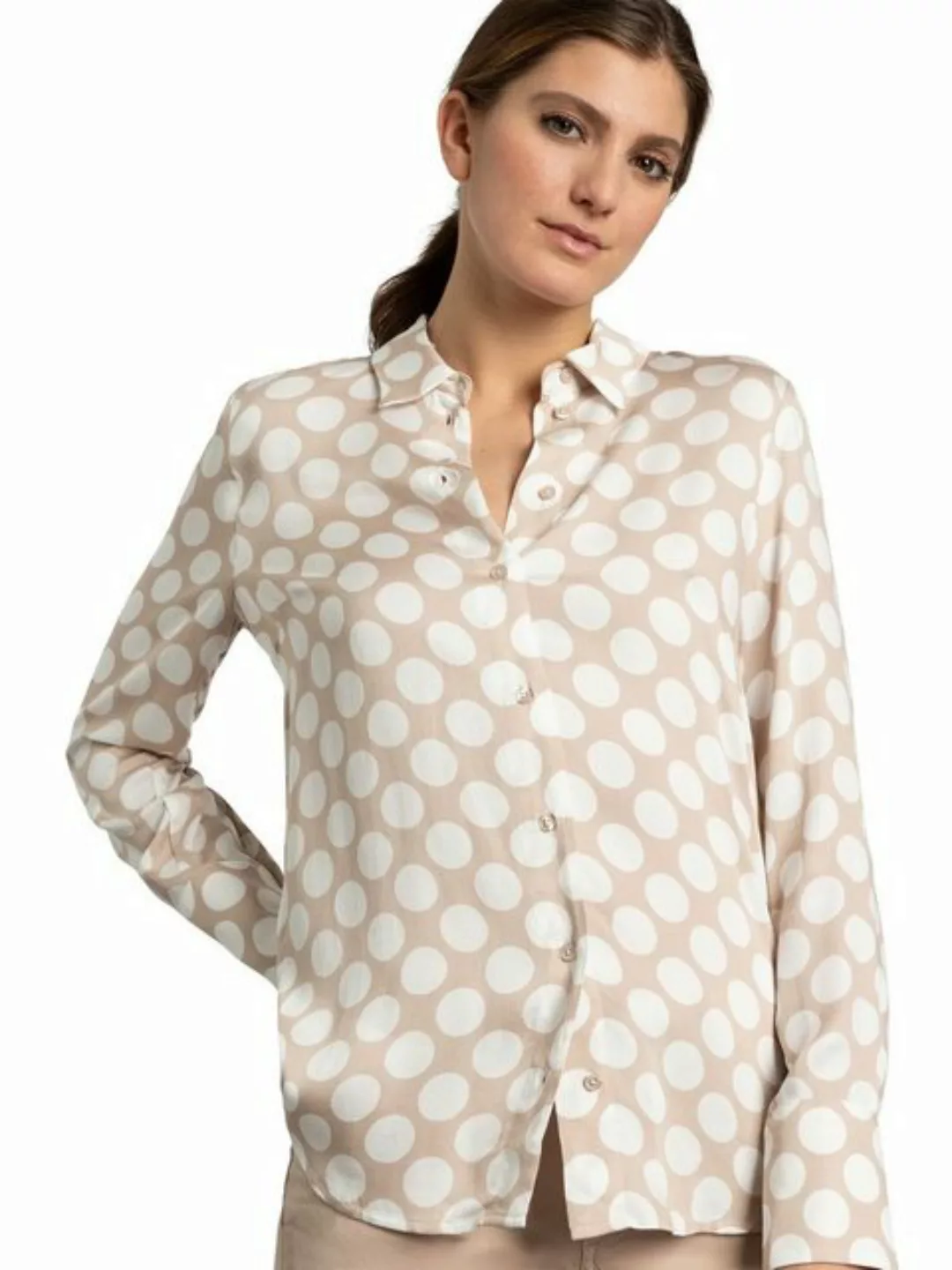 MORE&MORE Blusenshirt Dotted Shirt Blouse, big dot dune günstig online kaufen