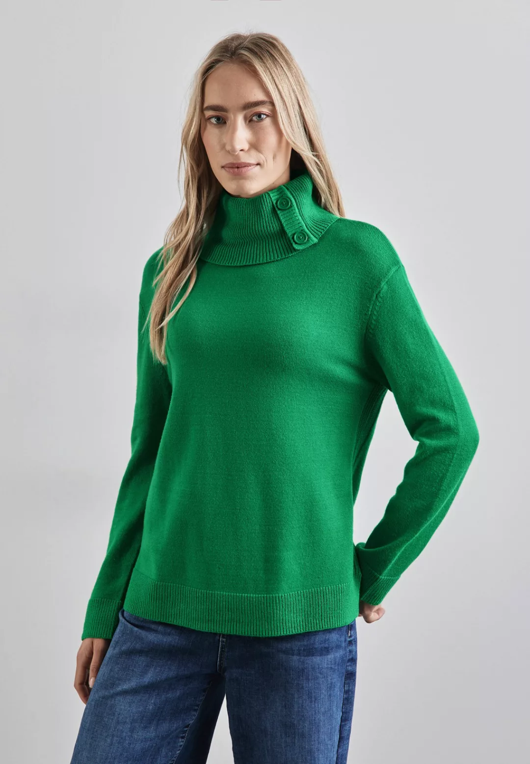 STREET ONE Rollkragenpullover, mit Knopf Details günstig online kaufen