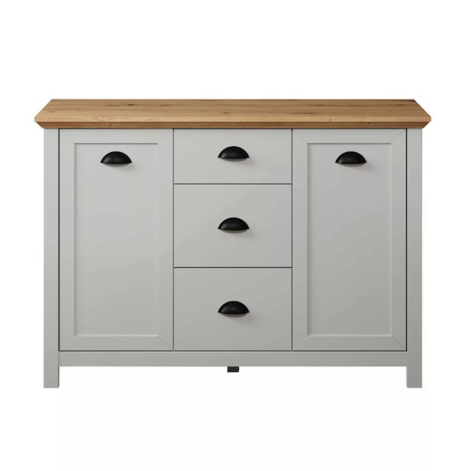 Wohnzimmer Sideboard in lichtgrau mit Artisan Eiche Nb. LICATA-19, B/H/T ca günstig online kaufen