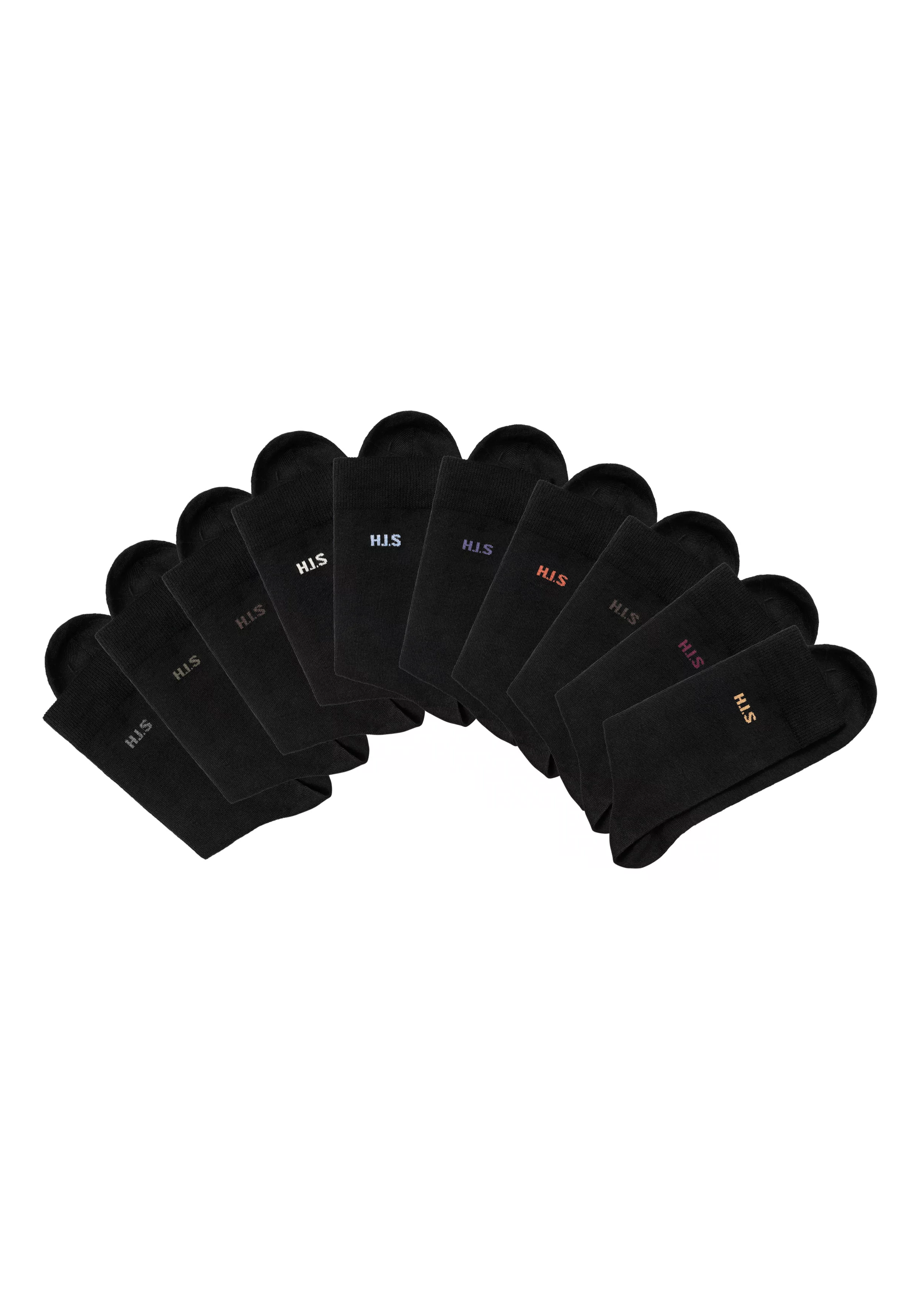H.I.S Socken, (Packung, 10 Paar), mit farbigem Innenbund günstig online kaufen