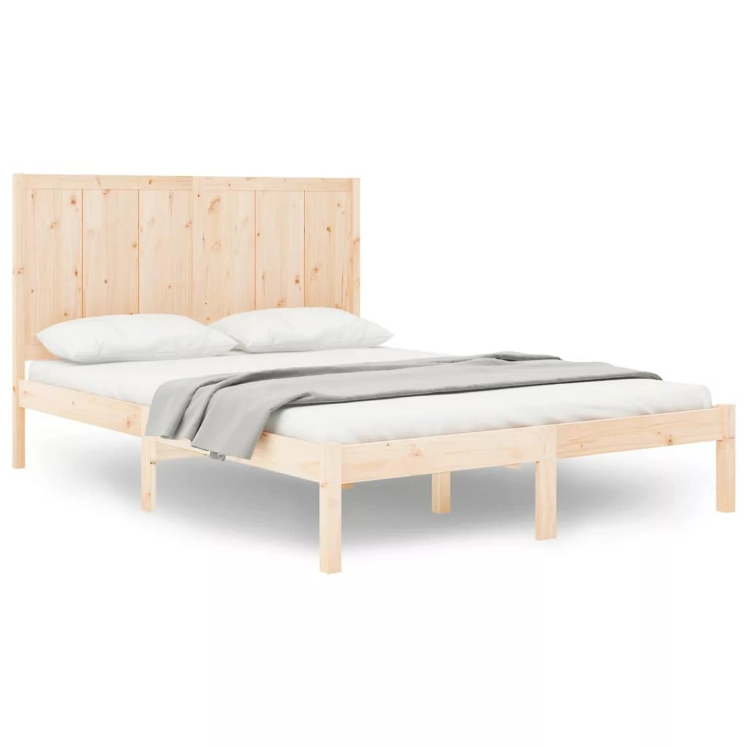 vidaXL Bettgestell Massivholzbett Kiefer 160x200 cm Bett Bettgestell Doppel günstig online kaufen