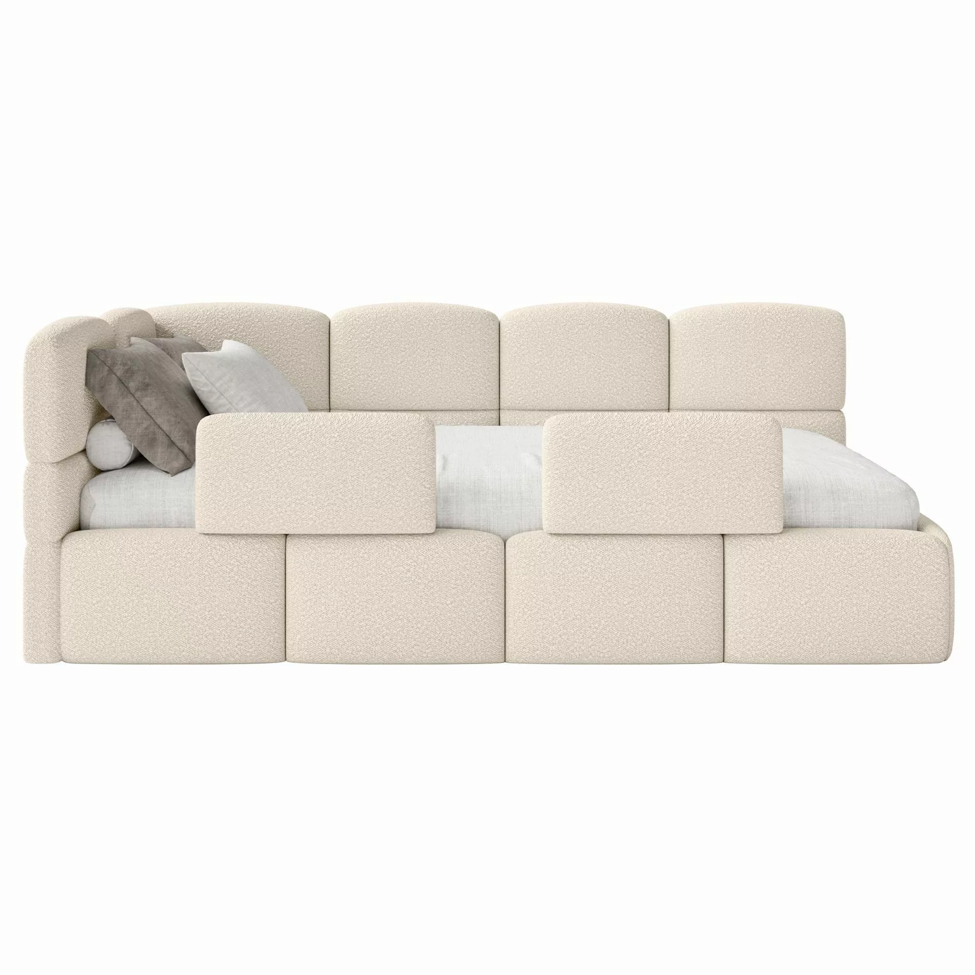 Selsey Jugendbett CLOUDY, mit Bettkasten, Bouclé, günstig online kaufen