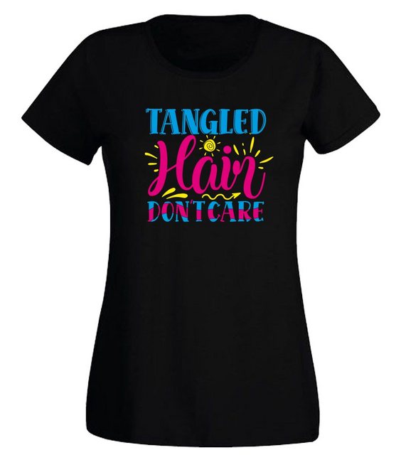 G-graphics T-Shirt Damen T-Shirt - Tangled Hair – Don´t care Slim-fit, mit günstig online kaufen