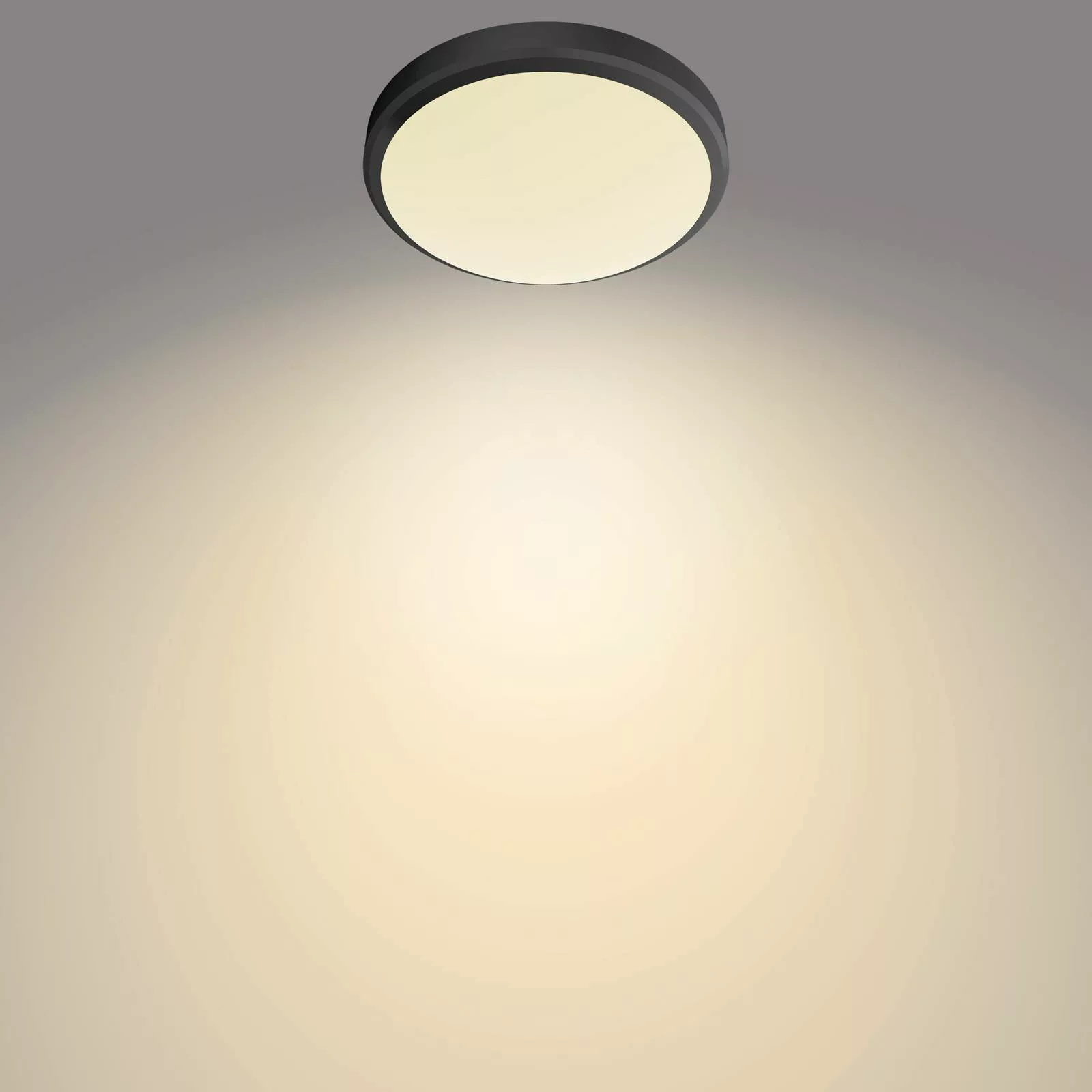 Philips Doris LED-Deckenlampe 2700K schwarz Ø28cm günstig online kaufen