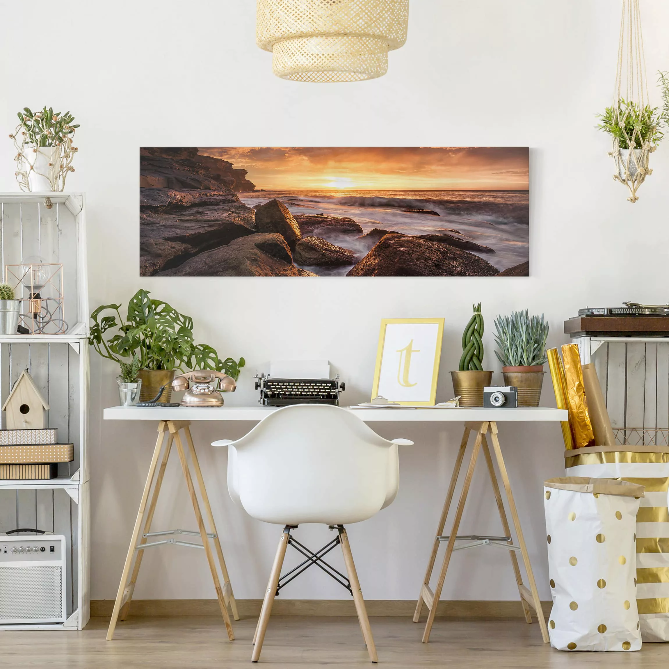 Leinwandbild Strand - Panorama Cape Solander günstig online kaufen
