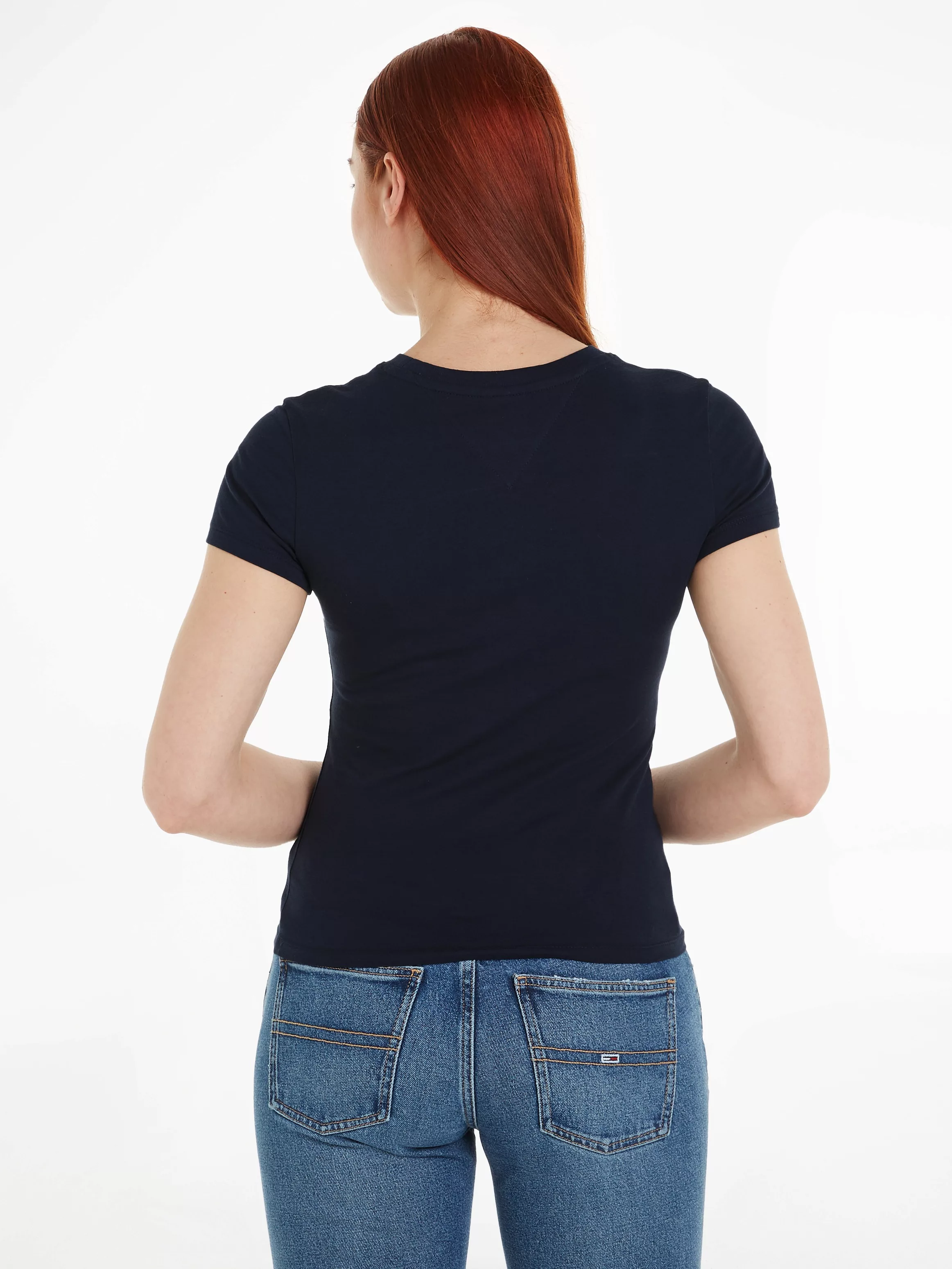 Tommy Jeans T-Shirt Slim Tee Linear Logo Shirt mit Logostickerei günstig online kaufen