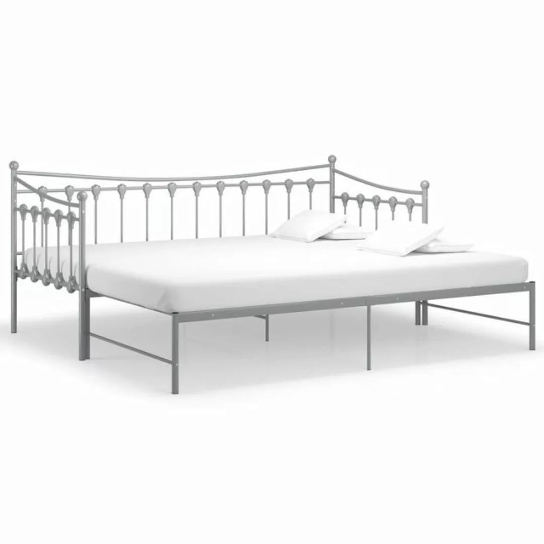 furnicato Bett Ausziehsofa Bettgestell Grau Metall 90x200 cm günstig online kaufen