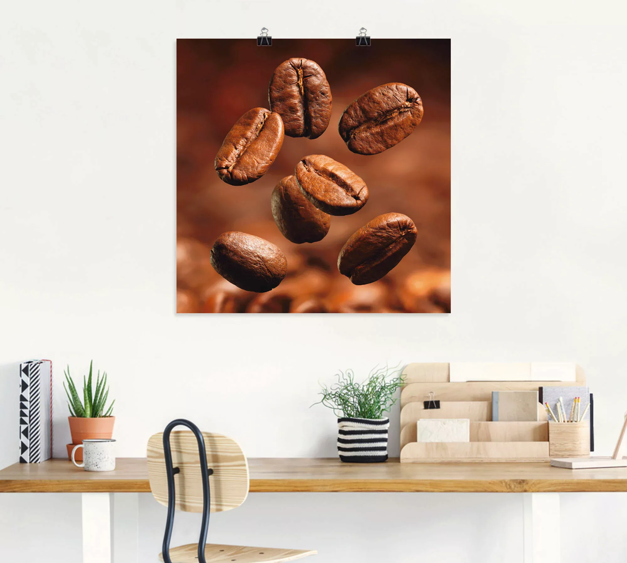 Artland Wandbild "Nahaufnahme von Kaffeebohnen", Getränke, (1 St.), als Lei günstig online kaufen