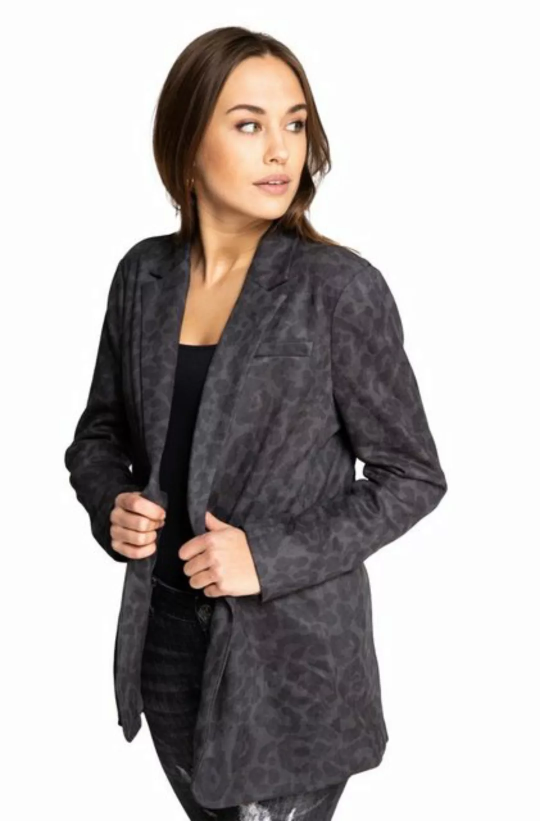 Zhrill Jackenblazer Blazer ELLIE Grey Leo angenehmer Tragekomfort günstig online kaufen