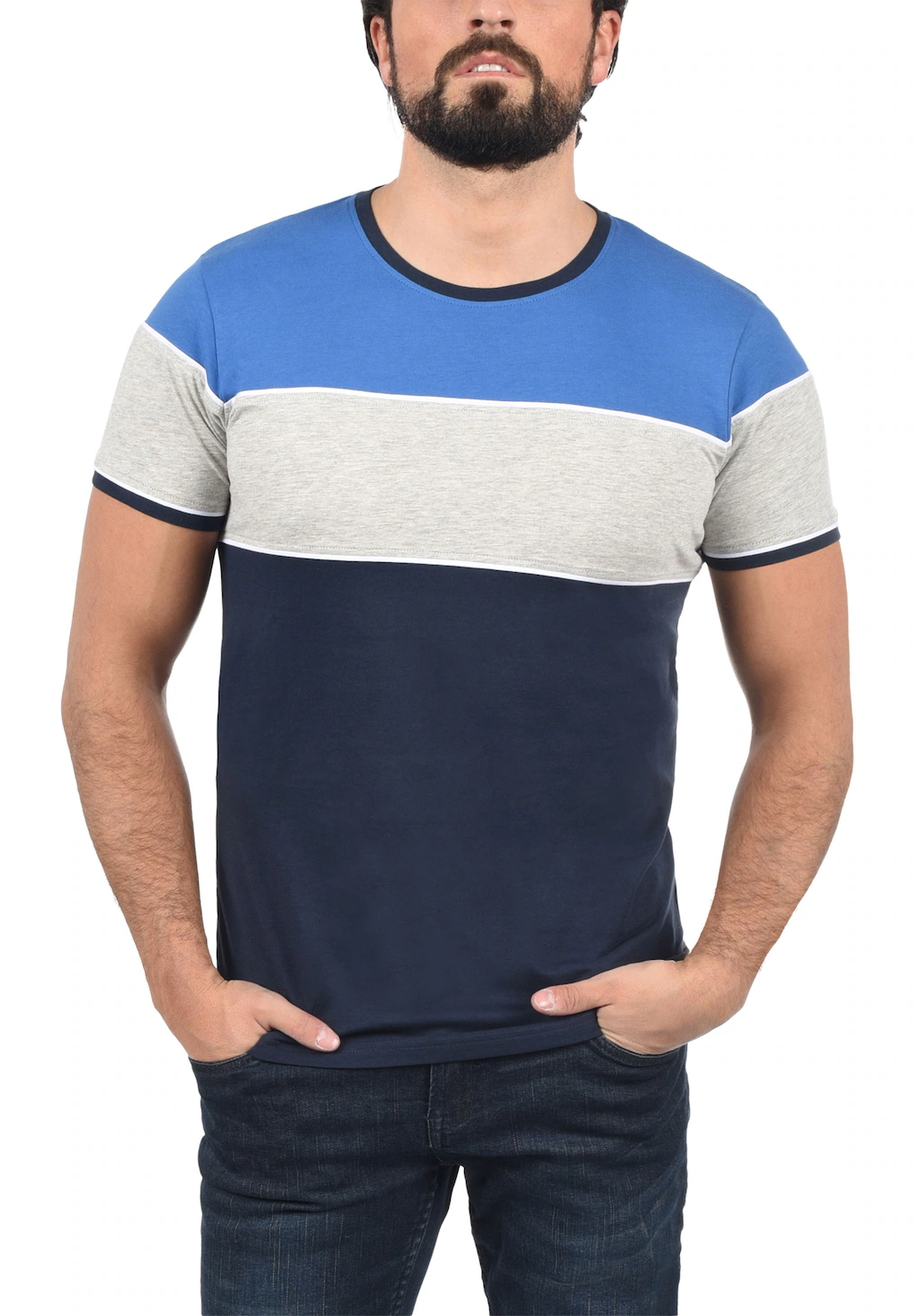 !Solid Rundhalsshirt SDCody T-Shirt in Colorblocking-Optik günstig online kaufen