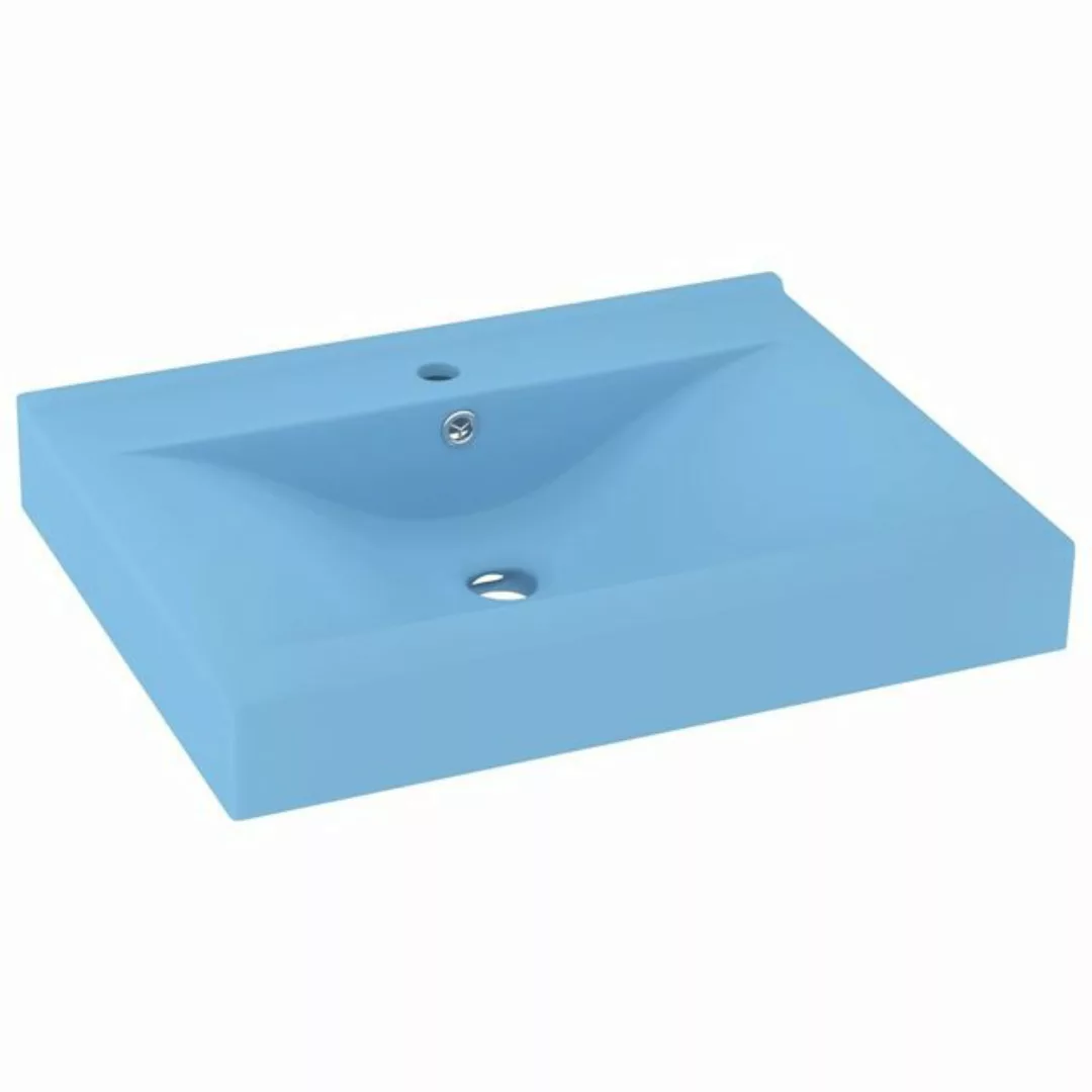 vidaXL Waschbeckenschrank Luxus-Waschbecken mit Hahnloch Matt-Hellblau 60x4 günstig online kaufen