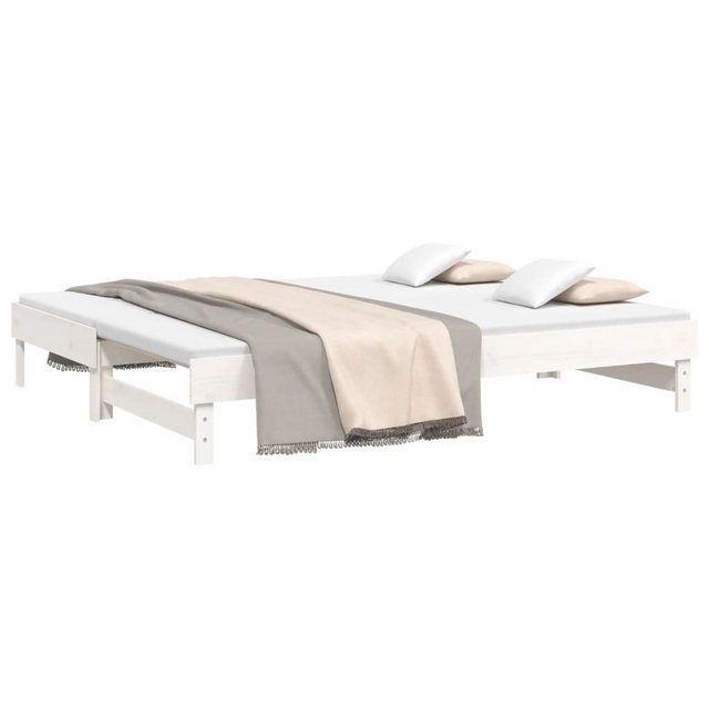 furnicato Bett Tagesbett Ausziehbar Weiß 2x(80x200) cm Massivholz Kiefer (1 günstig online kaufen