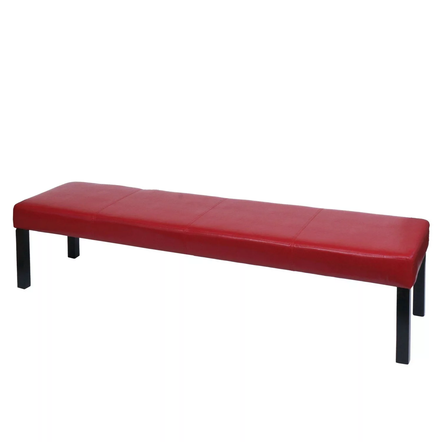 MCW Sitzbank M37 Kunstleder 180x43x49 cm Rot Glänzend Dunkle Beine günstig online kaufen