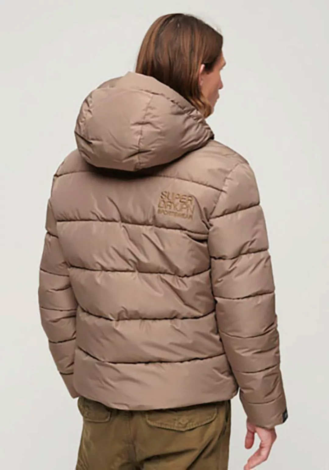 Superdry Steppjacke "HOODED SPORTS PUFFR JACKET", mit Kapuze, mit kontrastf günstig online kaufen