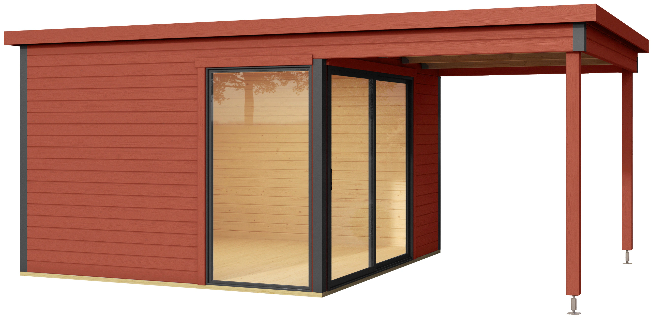 LASITA MAJA Gartenhaus "Domeo 2, Schwedenrot", (Set), mit Dachverlängerung günstig online kaufen