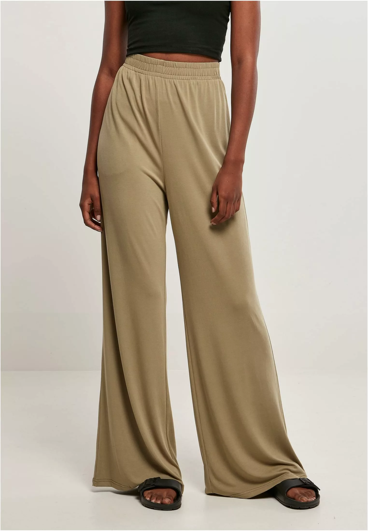 URBAN CLASSICS Stoffhose "Urban Classics Damen Ladies Modal Wide Leg Pants" günstig online kaufen