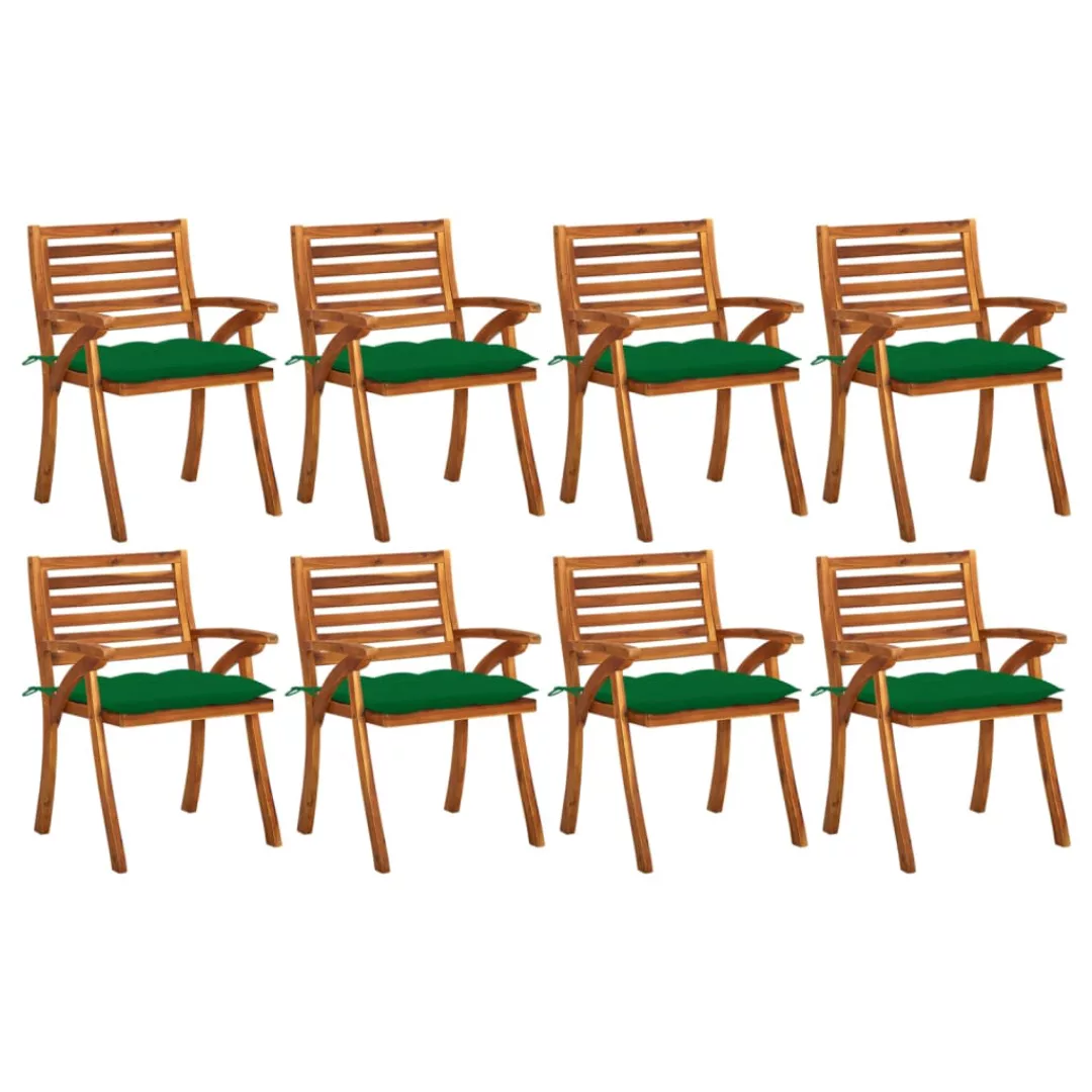 Gartenstühle Mit Kissen 8 Stk. Massivholz Akazie günstig online kaufen