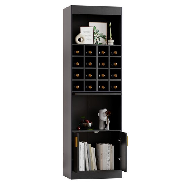 KoDise Vitrine 16 Weinfächer - 180 cm hoch - Esszimmer für Weinliebhaber Sc günstig online kaufen