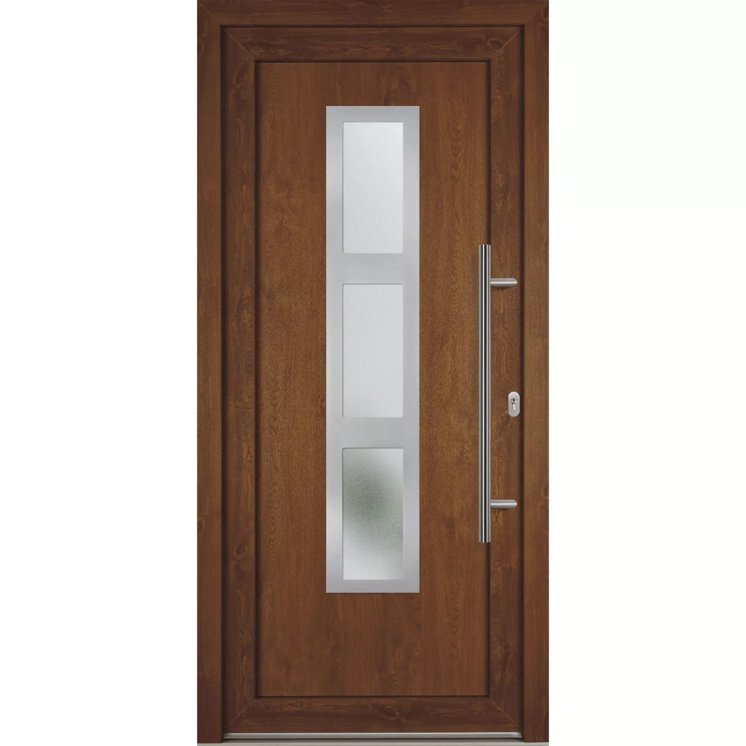 Haustür G7430S2 Schwenkhakenschloss Weiß-Oak DIN R 183 - 220 cm auf Maß günstig online kaufen