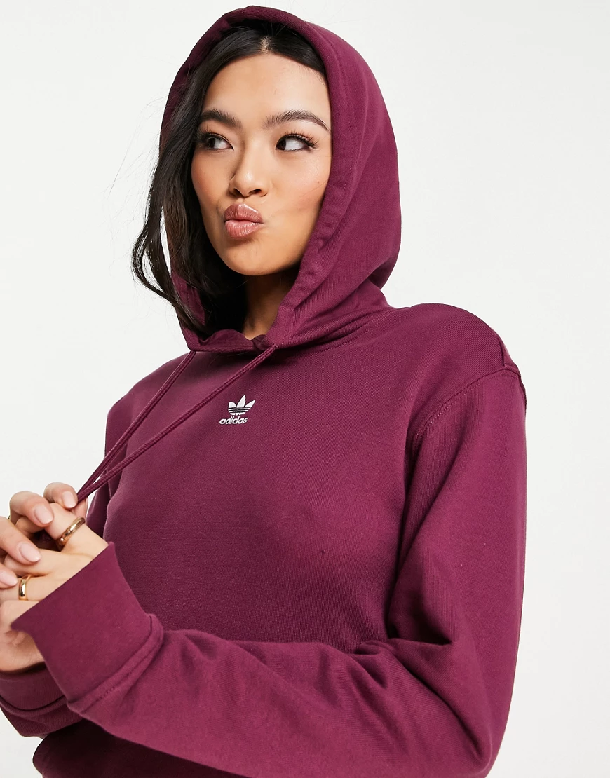 adidas Originals – Essentials – Kapuzenpullover in Purpurrot mit weißem Log günstig online kaufen