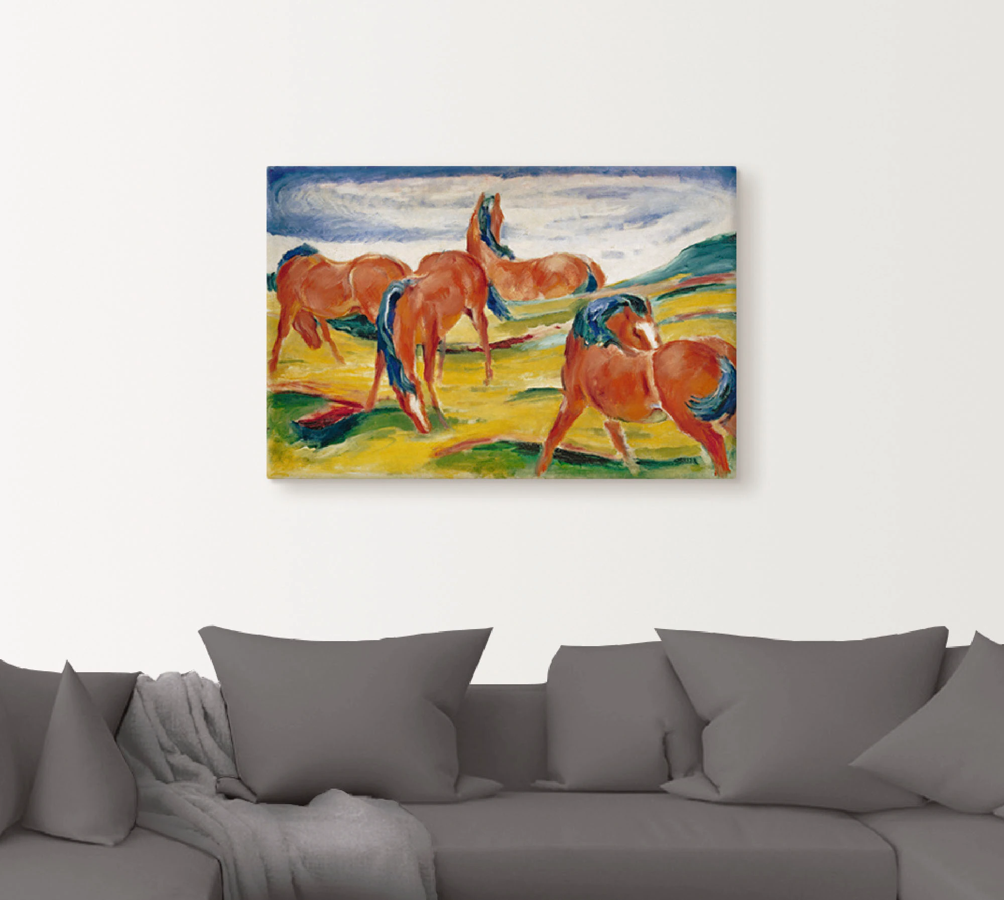 Artland Wandbild "Weidende Pferde III. 1910", Haustiere, (1 St.), als Alubi günstig online kaufen