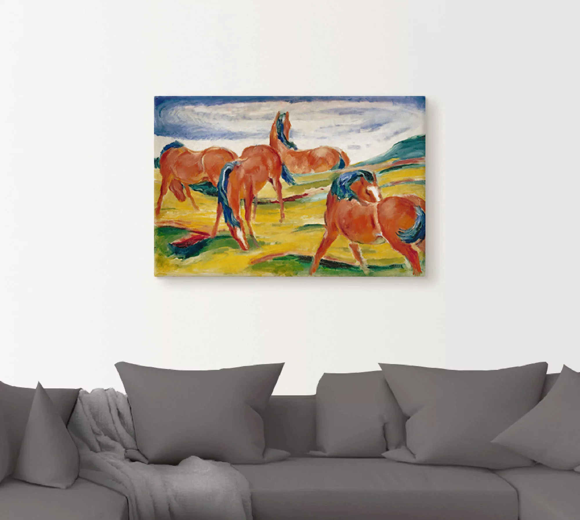 Artland Wandbild »Weidende Pferde III. 1910«, Haustiere, (1 St.), als Alubi günstig online kaufen