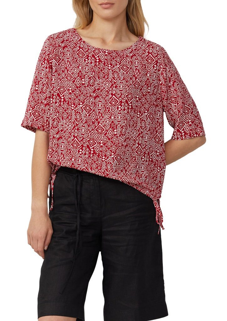 s.Oliver Kurzarmbluse Gemusterte Shirt-Bluse mit verstellbarem günstig online kaufen