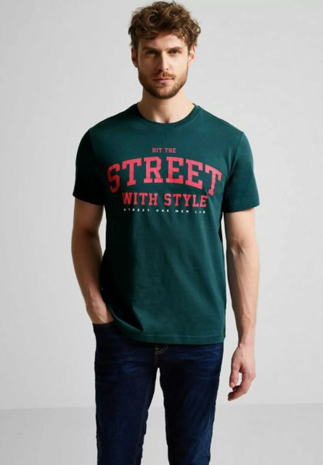 STREET ONE MEN T-Shirt, mit Wording günstig online kaufen