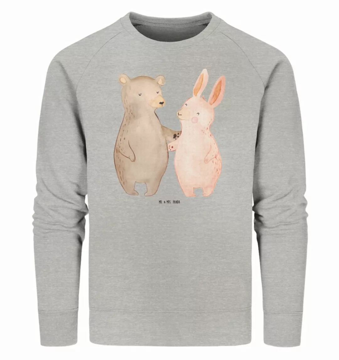 Mr. & Mrs. Panda Longpullover Größe XS Bär und Hase Umarmen - Heather Grey günstig online kaufen